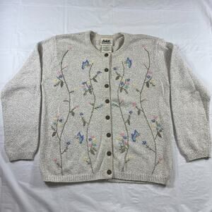 Northern Reflections Women’s Floral Embroidered Button Cardigan Sweater